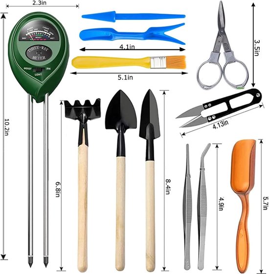 Complete Bonsai Gereedschap Set voor Tuinliefhebbers - Mini Tuingereedschap met 13 Essentiële Tools van Merkloos	 — afbeelding 4