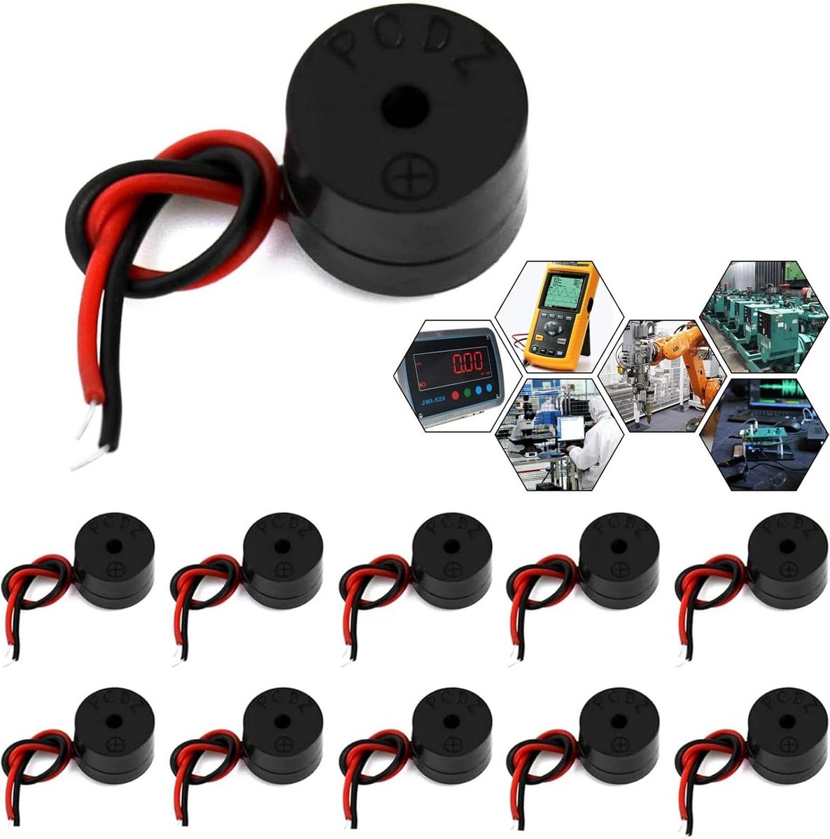 Elektronische zoemer 10 stuks - 3-12 V Buzzer Alarm 85 dB
