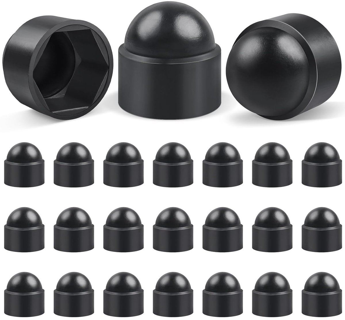 Kunststof Schroefdoppen M5 - 25 Stuks Zwarte Afdekkappen voor Schroeven en Moeren