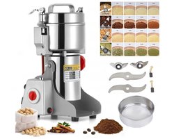 Jurrys Graanmolen - Elektrisch - Poedermachine - 800 gram capaciteit - Handmolen - 4200W - 25.000ptm - Specerijenmolen