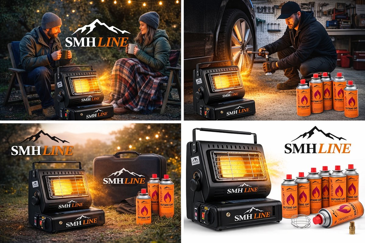 SMH LINE® Gaskachel - 2in1 - Incl. 28 Gasbussen - Heater - Kachel - Terrasverwarmer - Camping gaskachel - Gas Heater - Verstelbaar - Draagbaar – foto 4