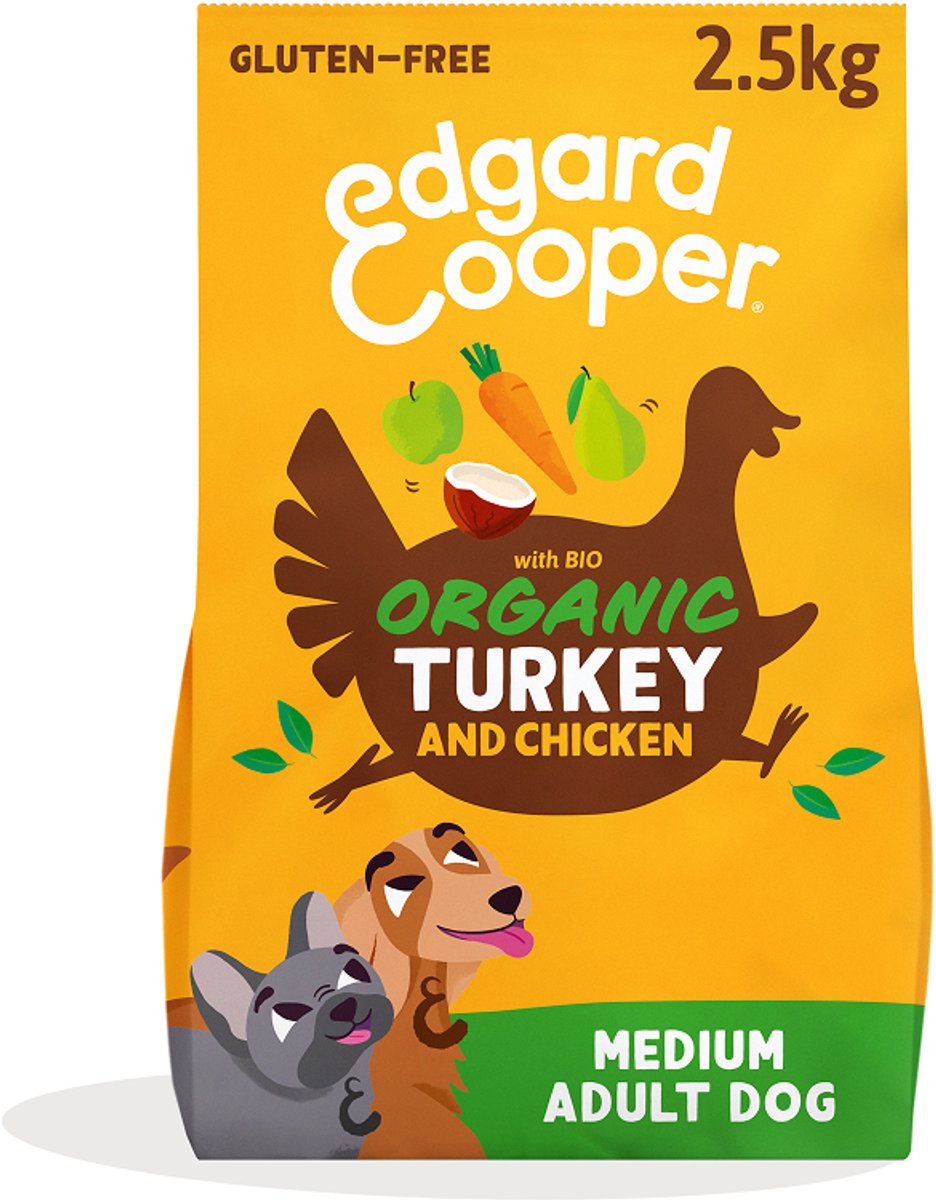 Edgard&Cooper Hondenvoer Droog Bio Kalkoen - Bio Kip 2,5 kg