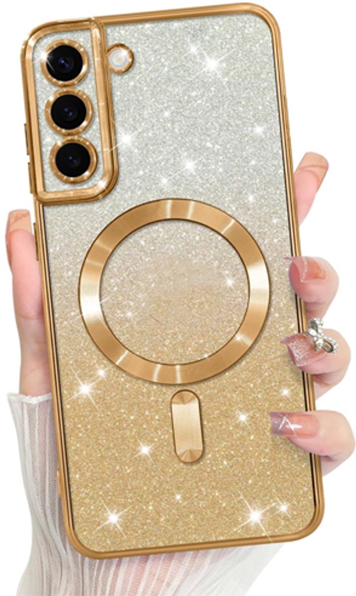 Geschikt voor Samsung Galaxy A57 (2026) – Glitter – Camera Lens Bescherming - Goud
