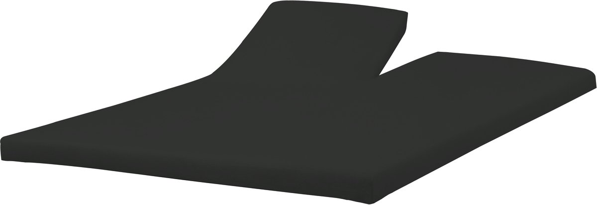 Splittopper Hoeslaken 160x200 cm - 100% Katoen Jersey - Zacht - Elastisch Rondom - Hoekhoogte 15 cm - Zwart - Ademend, Wasbaar - Anti-Kreuk & Oeko-Tex® Gecertificeerd