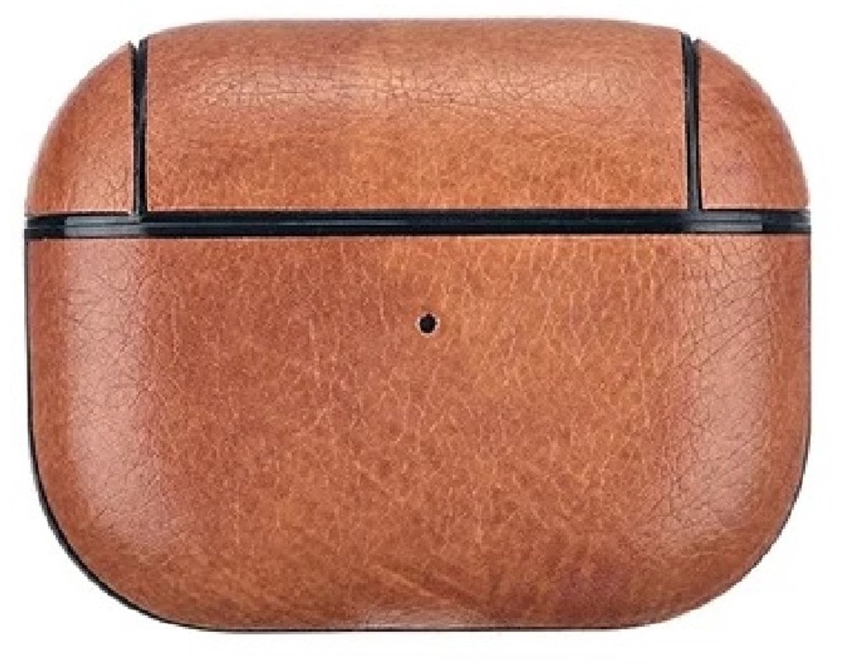 WiseGoods Luxe Leren Hoesje Geschikt Voor Apple AirPods Pro 2 - Beschermcase - Oordopjes Case - Beschermhoes Oordoppen - Bruin