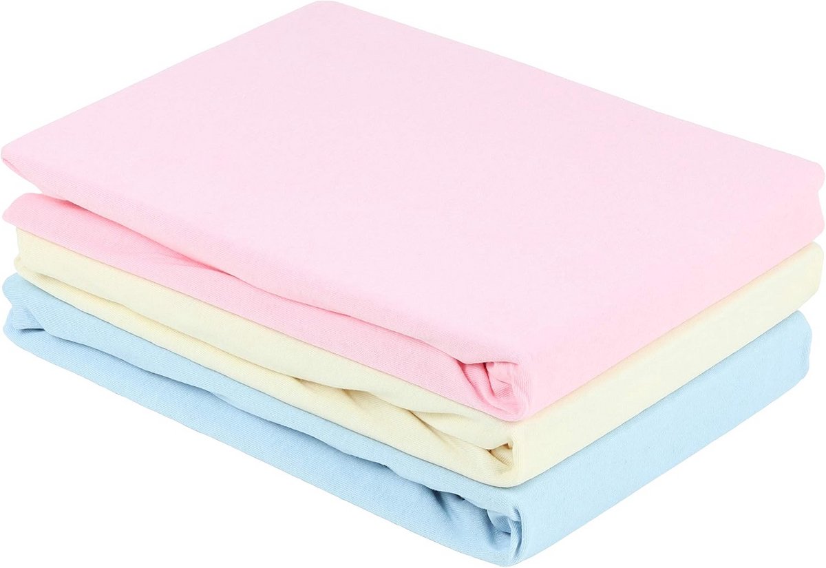 2x Jersey Hoeslaken Babybed 60x120/70x140 cm Roze - 100% Katoen