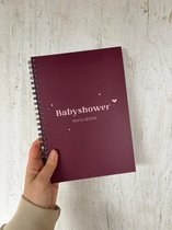 Babyshower boek | invulboek | bordeaux | bordeauxrood | burgundy | hartje