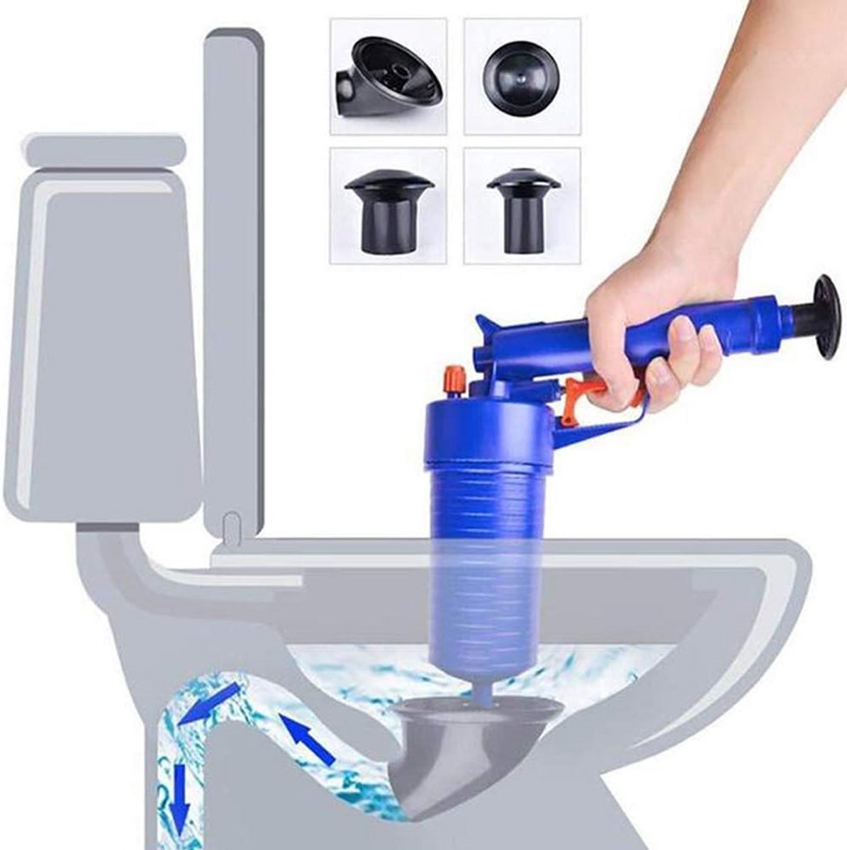 Krachtige Luchtdruk Afvoerontstopper voor Toilet, Wastafel en Badkuip - Hoge Druk Reinigingsgereedschap
