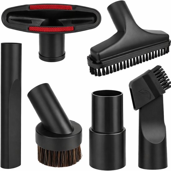 Ultiluxe® Stofzuiger zuigmond set - 6 Stuks - Universele opzetstukken - Hulpstukken voor opzuigen - Onderdelen voor stofzuigers - Geschikt voor Miele - Philips - AEG - Karcher - Bosch - Borstel - Mondstuk - Universeel