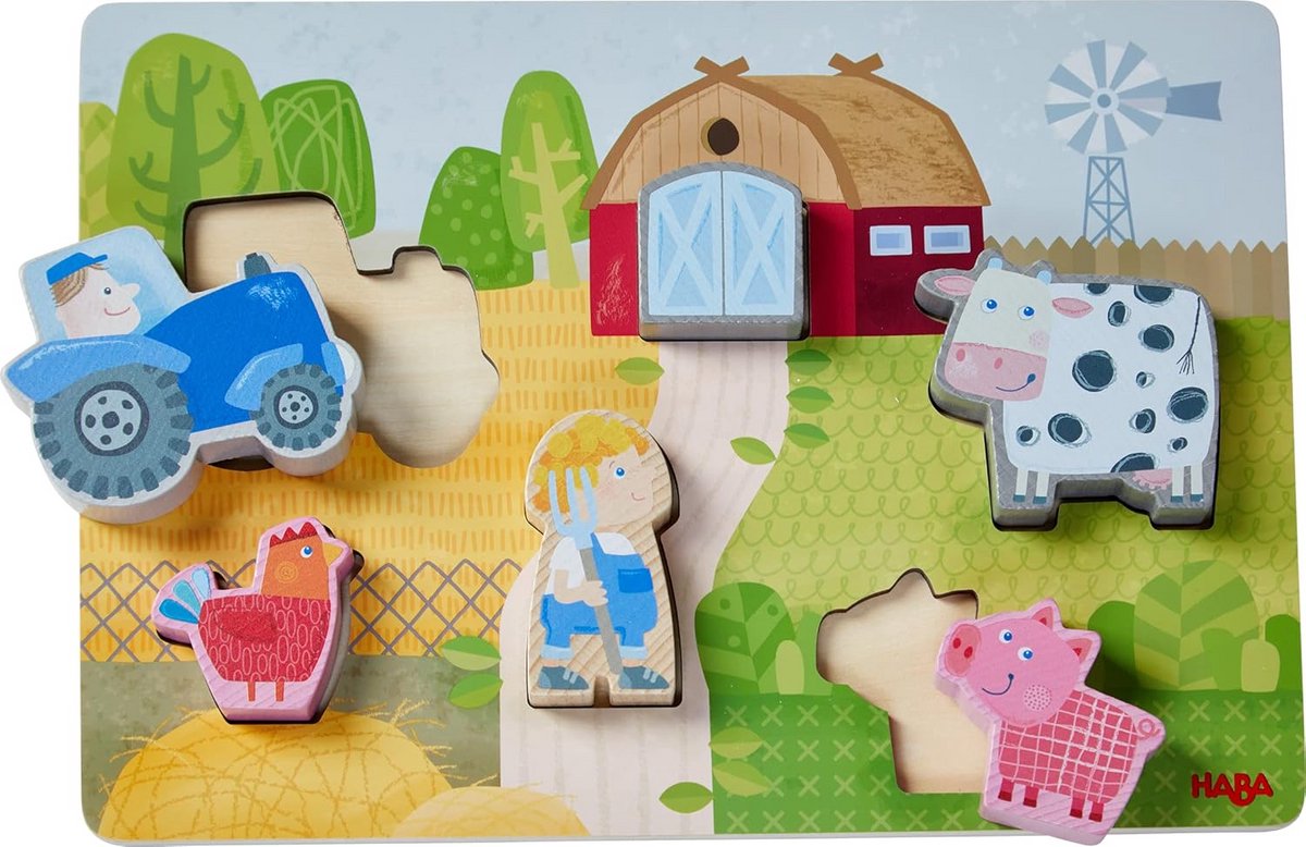 Houten Puzzel Kleine Boerderij voor Peuters en Kinderen