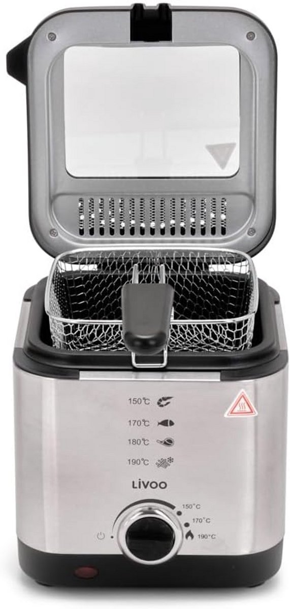 Kleine Frituurpan 1,5 Liter - 900W - Grijs