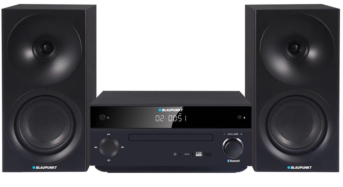 Stereo set, vermogen 150 W, FM-radio, AUX-aansluiting en USB-aansluiting, Bluetooth, HDMI-ingang, wekker, LED-display, kleur MS30.02BT