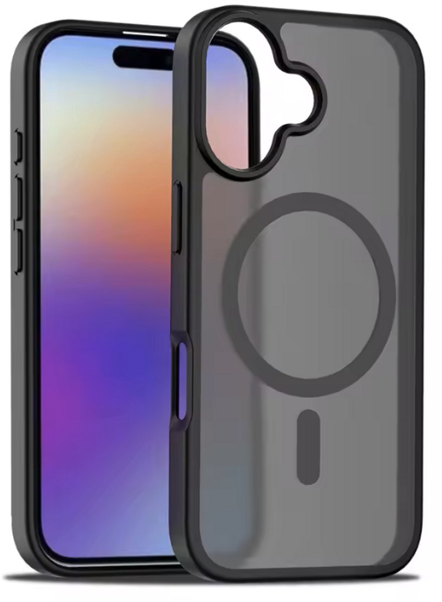 Grijs hoesje geschikt voor iPhone 17 - Geschikt voor Magsafe - Grijs transparant - CHPN