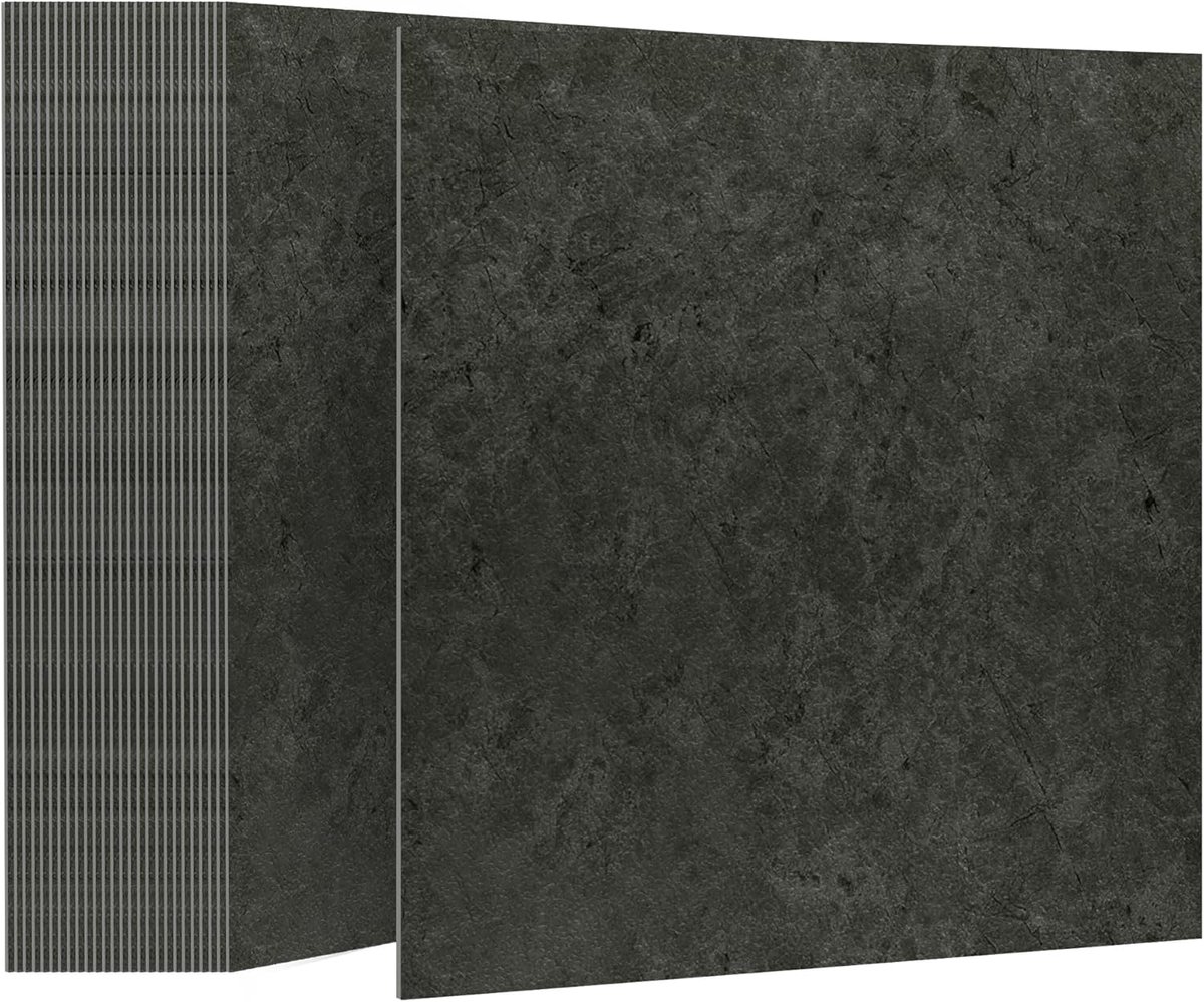 Zelfklevende PVC Vinyl Vloeren 30x30 cm – Set van 27 Stuks – 2,51 m² – Steen Design Vloertegels – Waterbestendig – Kleeftegels & Vloerstickers – voor Keuken, Woonkamer & Balkon – Donkergrijs – NAIZY
