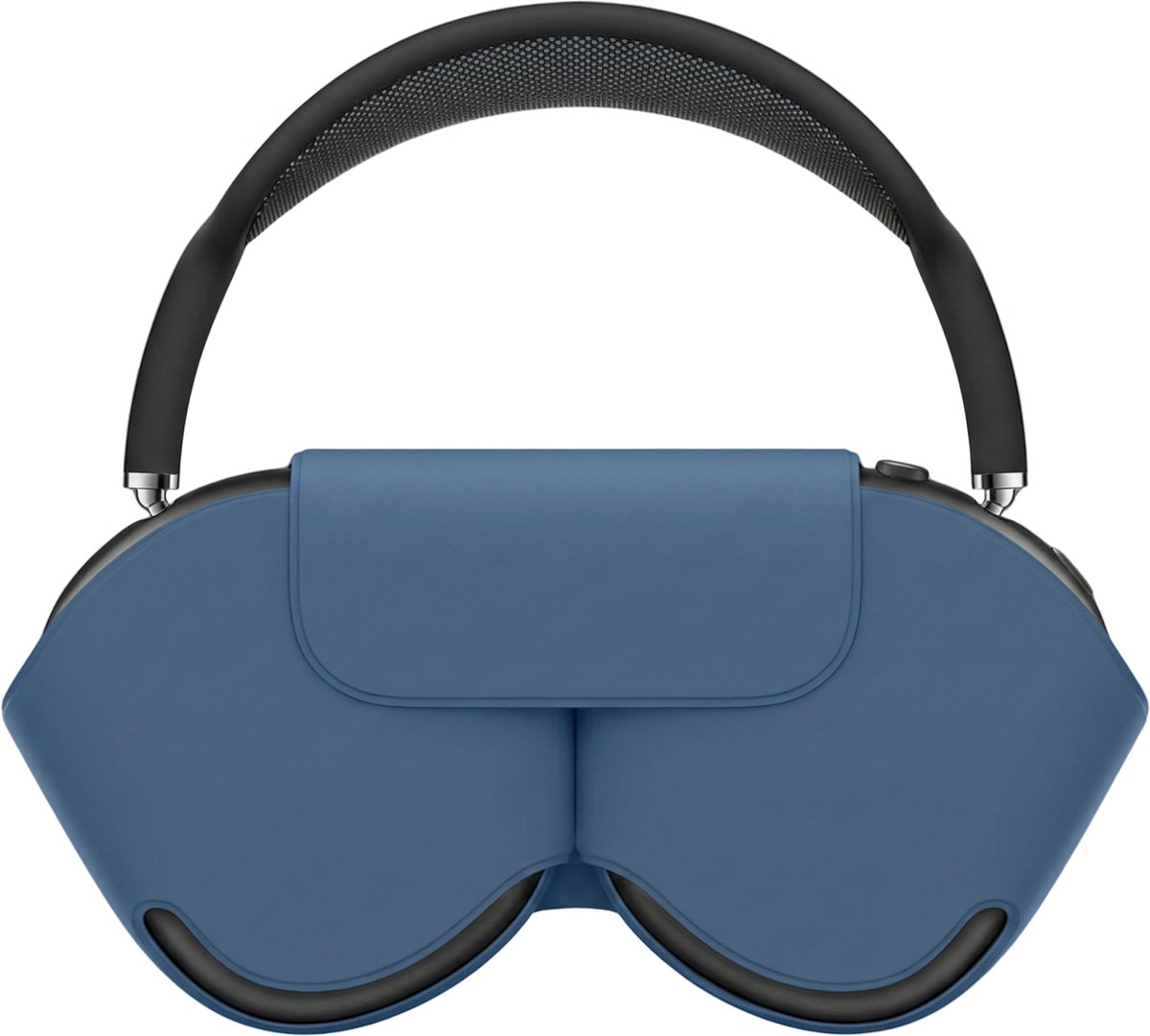 Ainy - Blauw Case Accessoires - Koptelefoon hoes geschikt voor Apple Airpods Max | Zacht Polyester Siliconen Syntetisch Leer materiaal | Magneet sluitingen