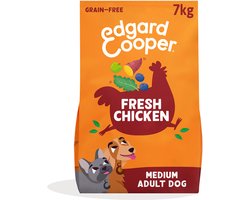 Edgard & Cooper Adult Hondenbrokken Voor Medium Honden, Verse Kip, 7Kg, Graanvrij Recept Met Natuurlijke Ingrediënten, Perfecte Vezelbalans
