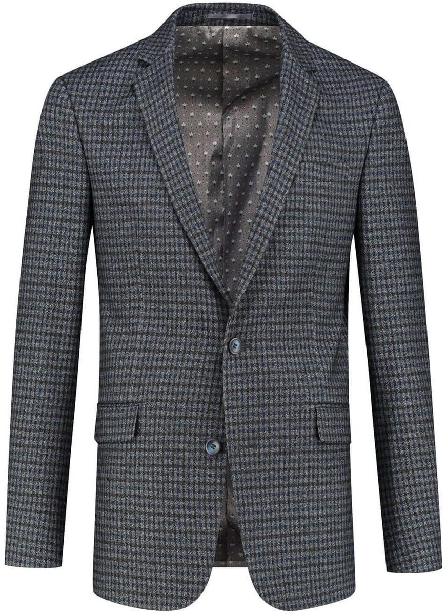 GENTS - Colbert / blazer heren tweedlook ruit - Polyblend - Ruit Grijs - Maat 52/XL