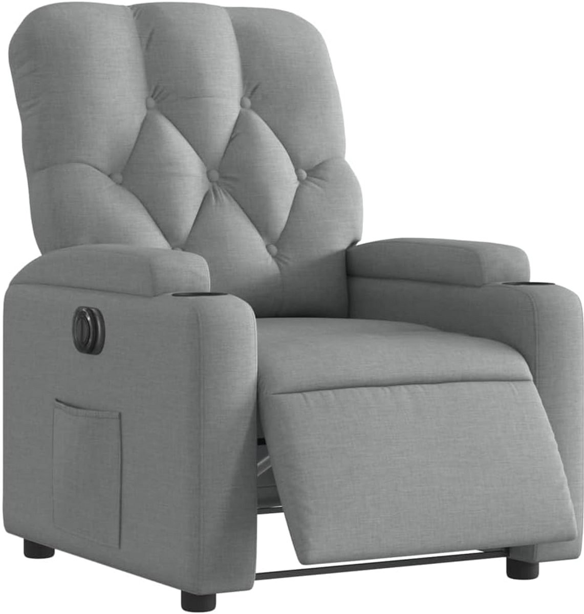 Elektrisch Verstelbare Fauteuil met Voetensteun in Lichtgrijs