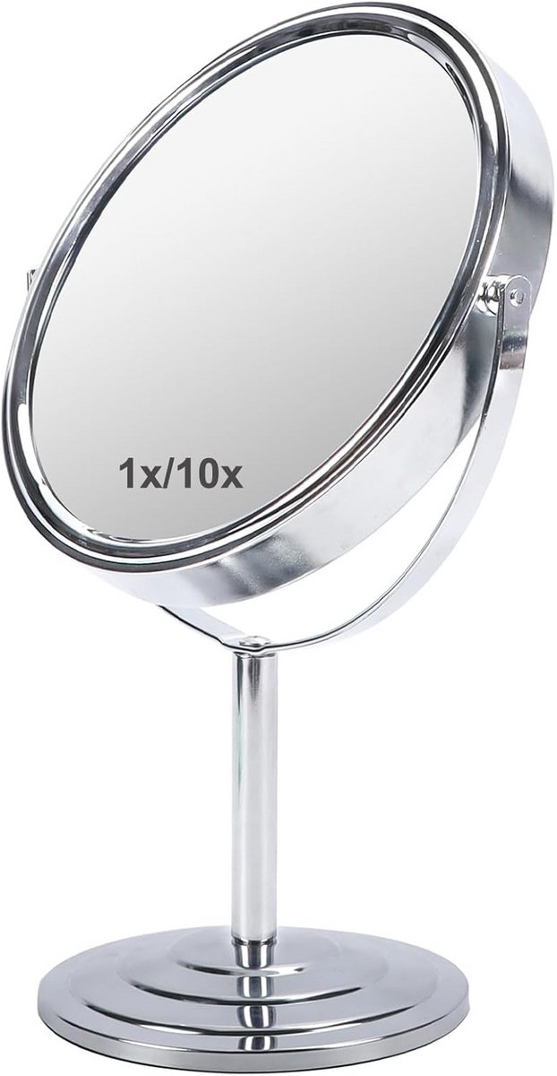 Vergrotende Schminkspiegel Draaibaar 1/10X Zijkant, Tafelmodel voor Make-up