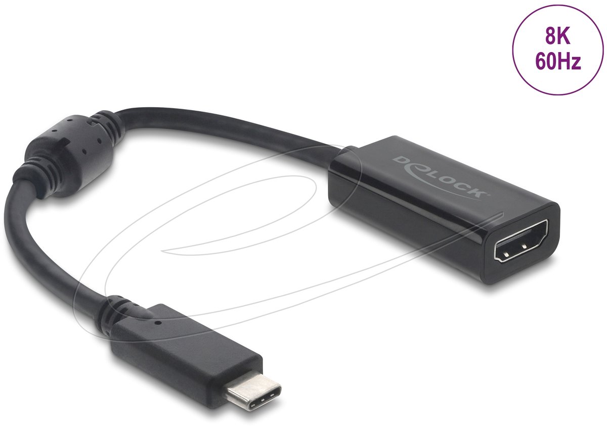 Delock USB Type-C™ Adapter to HDMI (DP Alt Mode) 8K 60 Hz with HDR and HDCP black