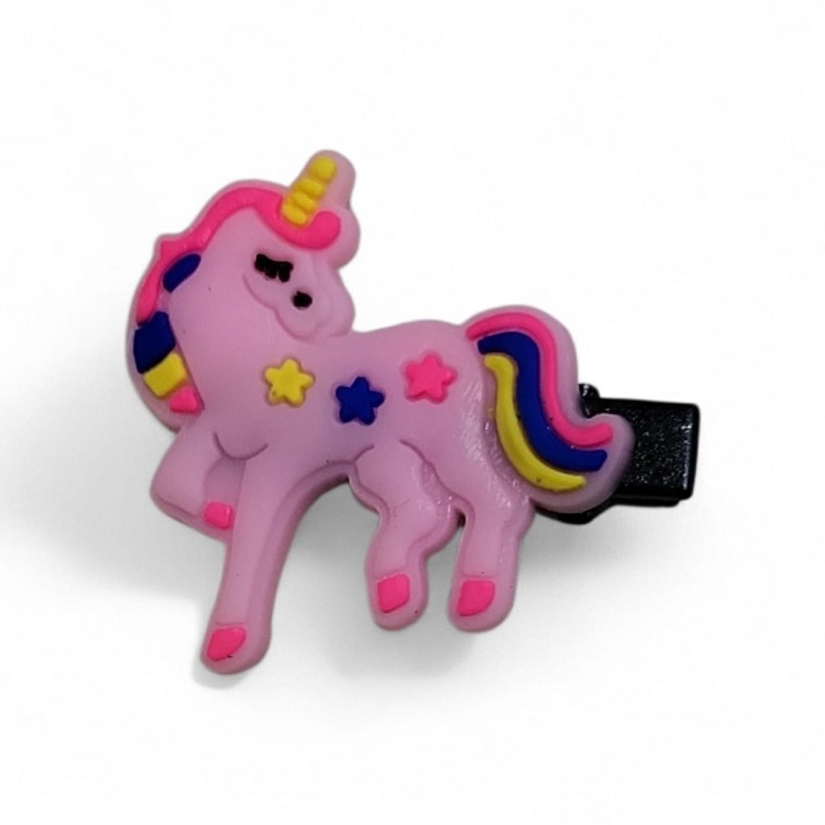Een vrolijke haarclip met een afbeelding van een Unicorn. Tip: Deze clip kan ook gebruikt worden om losse papiertjes bij elkaar te houden of een klein zakje mee dicht te maken. Leuk om voor jezelf te kopen of om cadeau te geven.