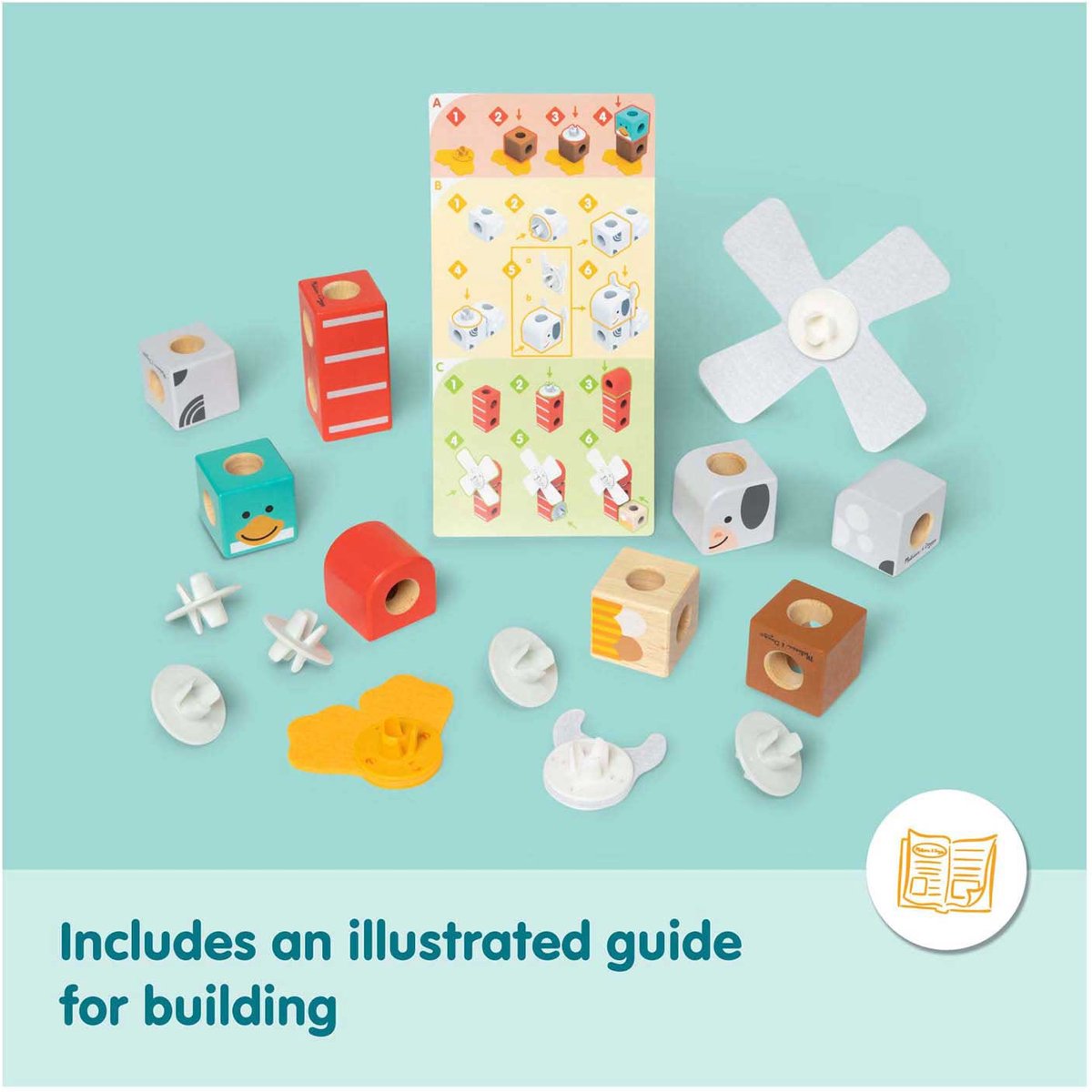 Melissa & Doug – Blockables™ Boerderijdieren – 360° bouwen — afbeelding 7