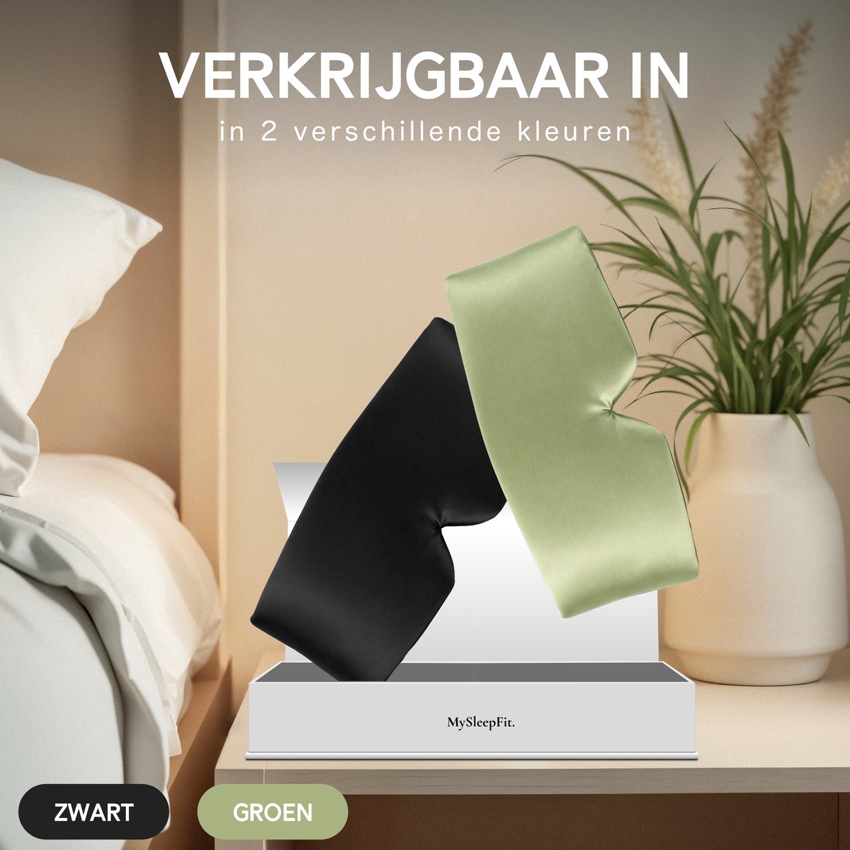 MySleepFit Luxe Slaapmasker van 100% Moerbei Zijde – 3D Ontwerp – Volledige Verduistering – Inclusief Geschenkdoos – Groen — afbeelding 5