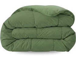 Zelesta Comfort Uni Timeless Green 200x200 - Dekbed zonder overtrek - Wasbaar dekbed - Hoesloos dekbed - 2 in 1 Dekbed met vaste overtrek