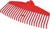 KOTARBAU® Bladhark, Tuinhark van Kunststof, 48 cm, Rood, Zonder Steel, Extra-Click, Gazonhark, Waaierbezem, Stevige Hark, Hark voor Gras Tuin Gazon