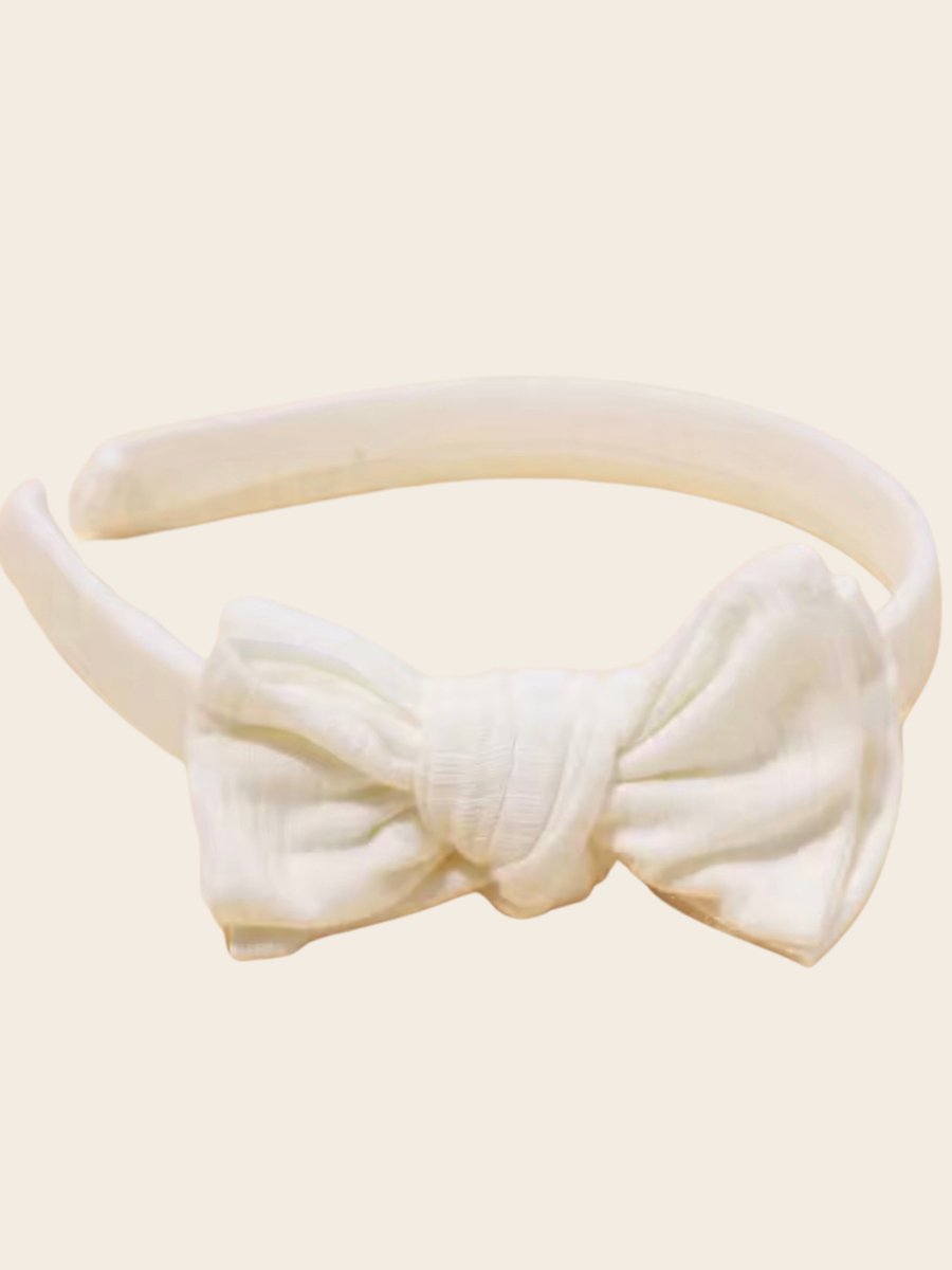 Haarband Bow - Crème - Diadeem - Haarband met Strik - Haarbanden voor Meisjes - Haaraccessoires voor Kinderen