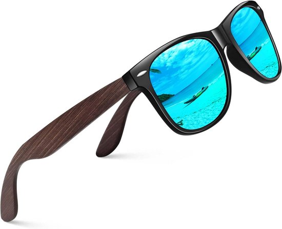 Houten Zonnebril - Gepolariseerde Bril - Zon Bescherming - Natuurlijk Hout Materiaal - UV400 CAT 3 - Walnoot — afbeelding 5