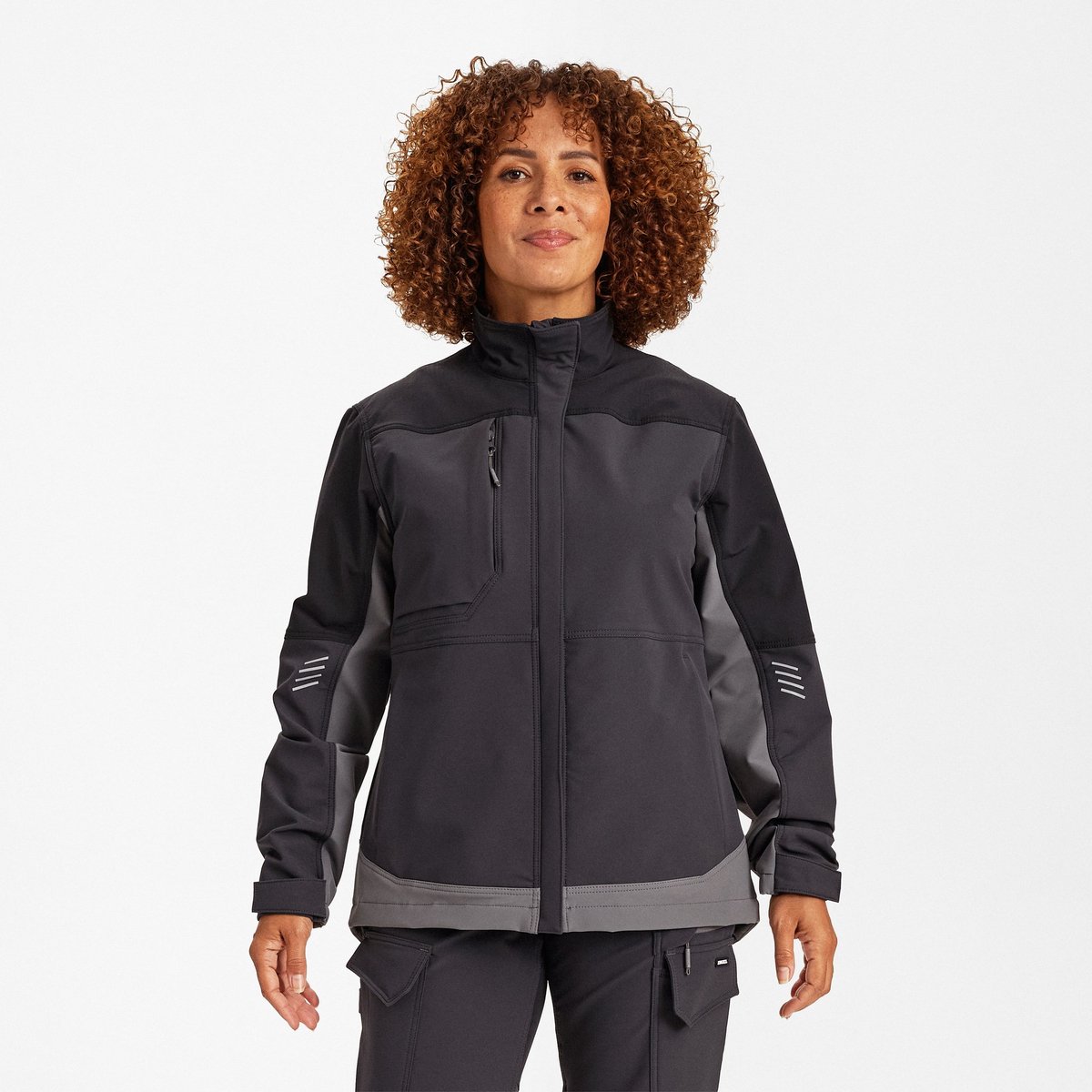 Engel Entire werkjack met 4-weg stretch voor dames 1341-234 - Anthracite Grey / Black - 3XL