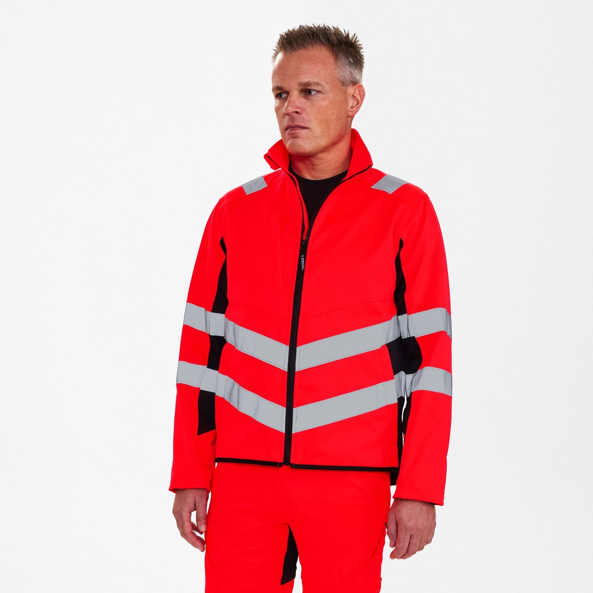 Engel Safety werkjack met 2-weg stretch 1544-314 - Hi-vis Red / Black - 6XL