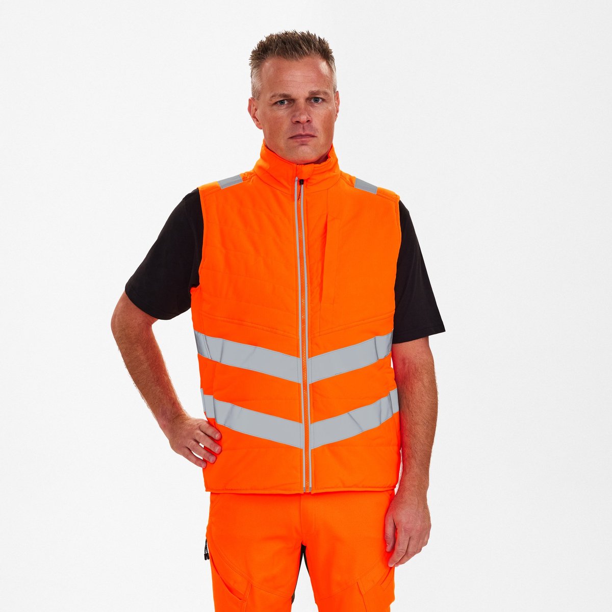 Engel Safety gewatteerd bodywarmer 5159-158 - Hi-vis Orange - 6XL