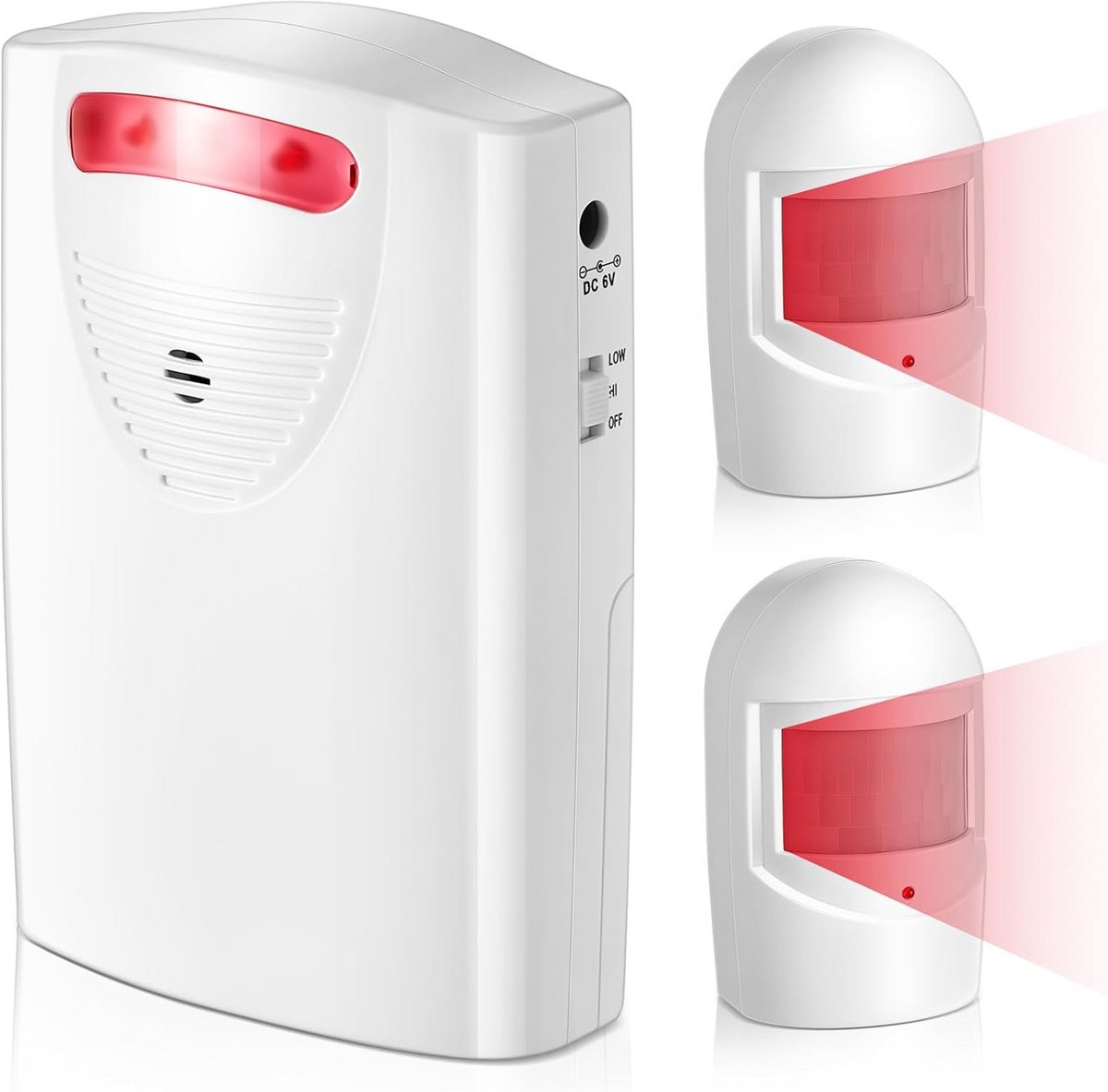 Draadloos Oprit Alarm met 2 Bewegingssensoren voor Buiten en Binnen