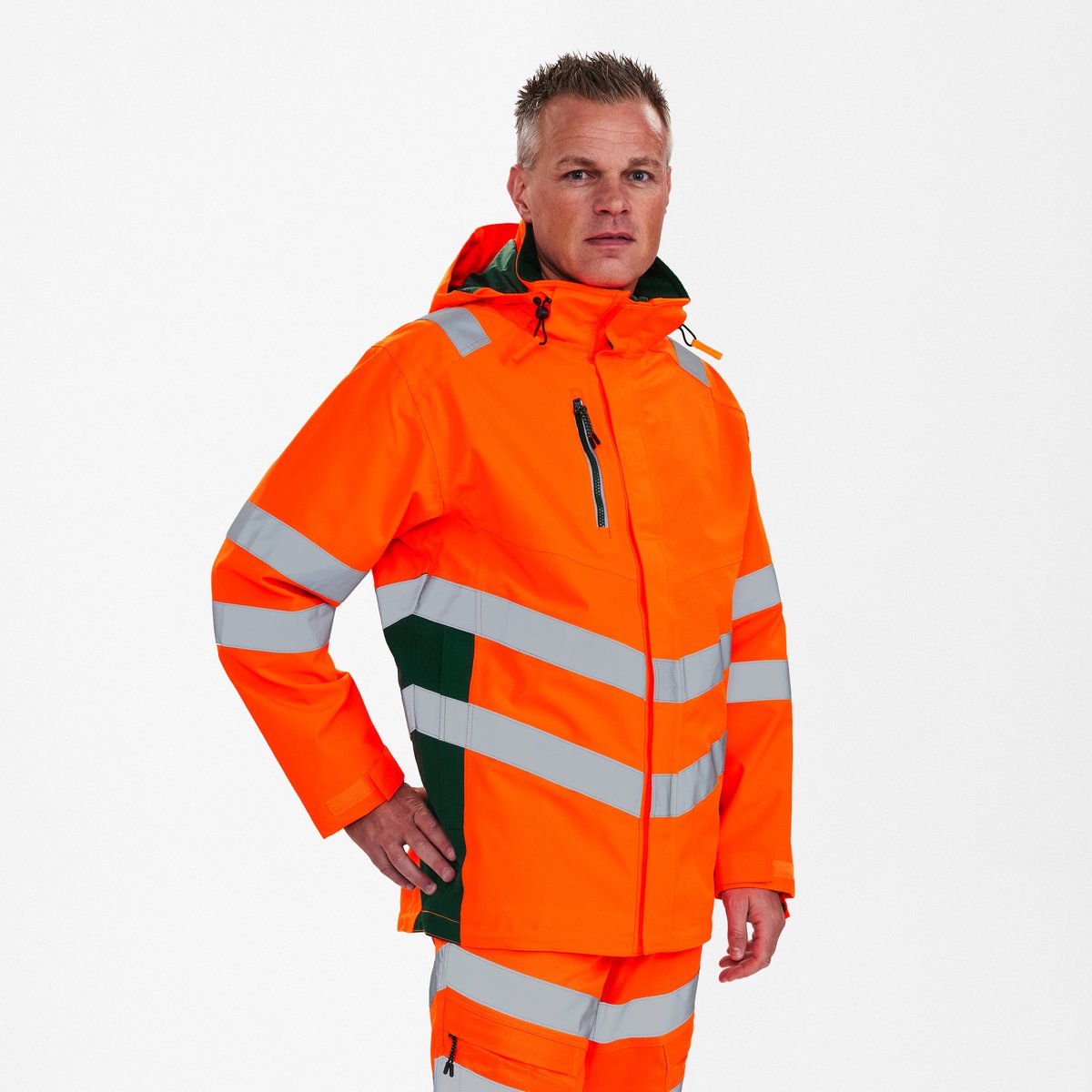 Engel Safety parka shelljack 1145-930 - Hi-vis Orange / Green - L