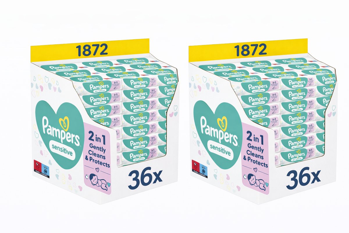 Pampers Sensitive Babydoekjes - 72 Verpakkingen a 52 Doekjes = 3744 Billendoekjes