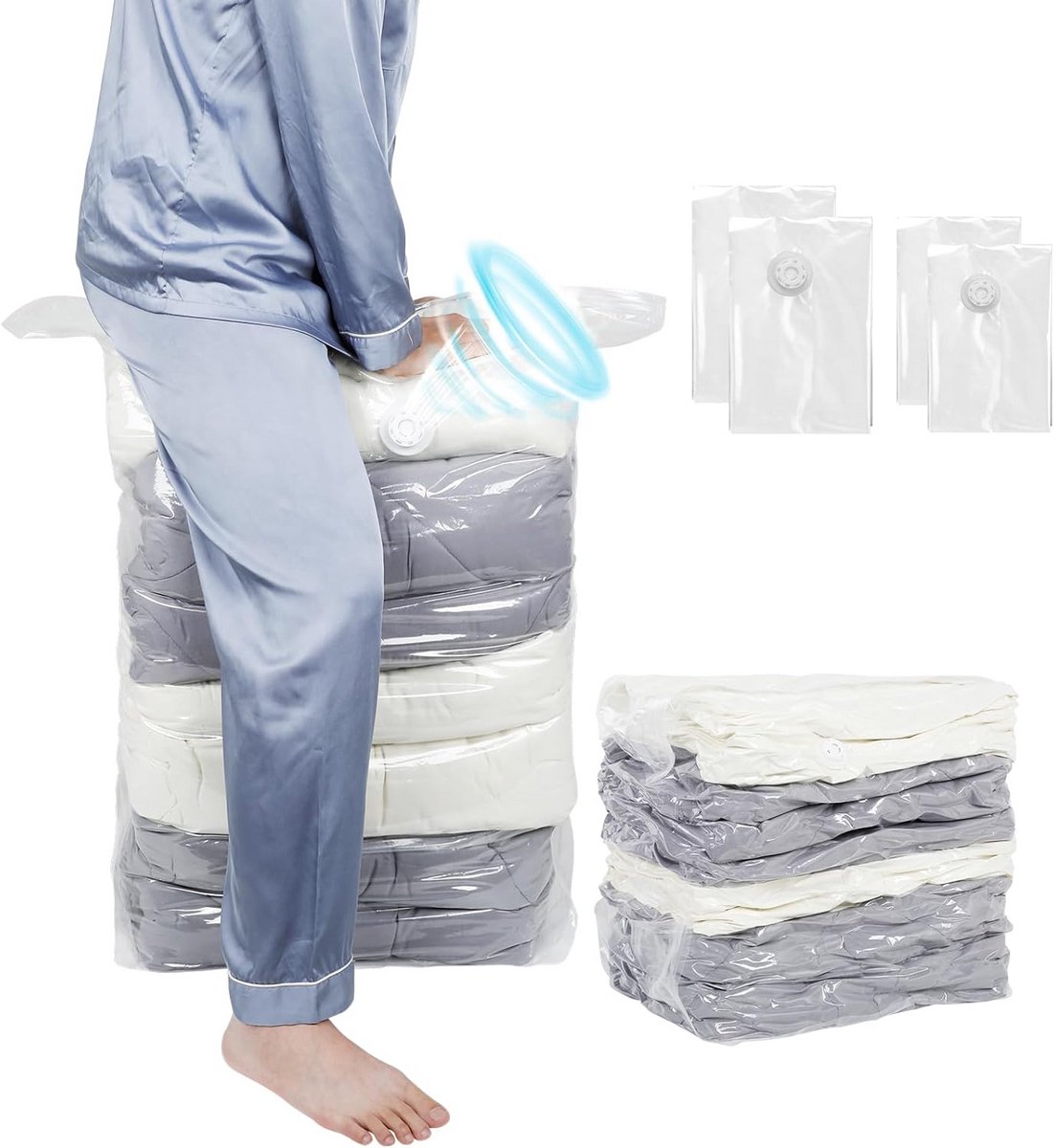 Vacuümzakken Set voor Kleding en Beddengoed - 4 Stuks in Diverse Maten