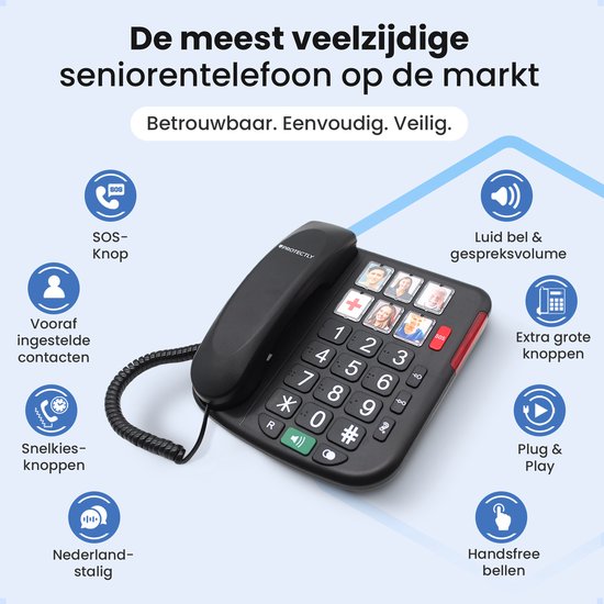 Telefoon Ranex Protectly® Senioren Telefoon - SOS-Noodknop - Senioren Mobiele Telefoon ...