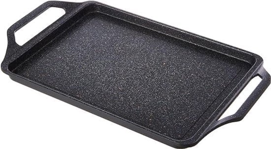 SNJY® Grillplaat Inductie - Bakplaat Inductie - Grill Apparaat - Aluminium Pan - 37 x 25 cm - Zwart — afbeelding 5
