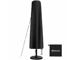 Volcan Parasolhoes voor Staande Parasol - Met Rits en Stok - Waterdicht - Oxford 420D - Tot 300cm - Zwart