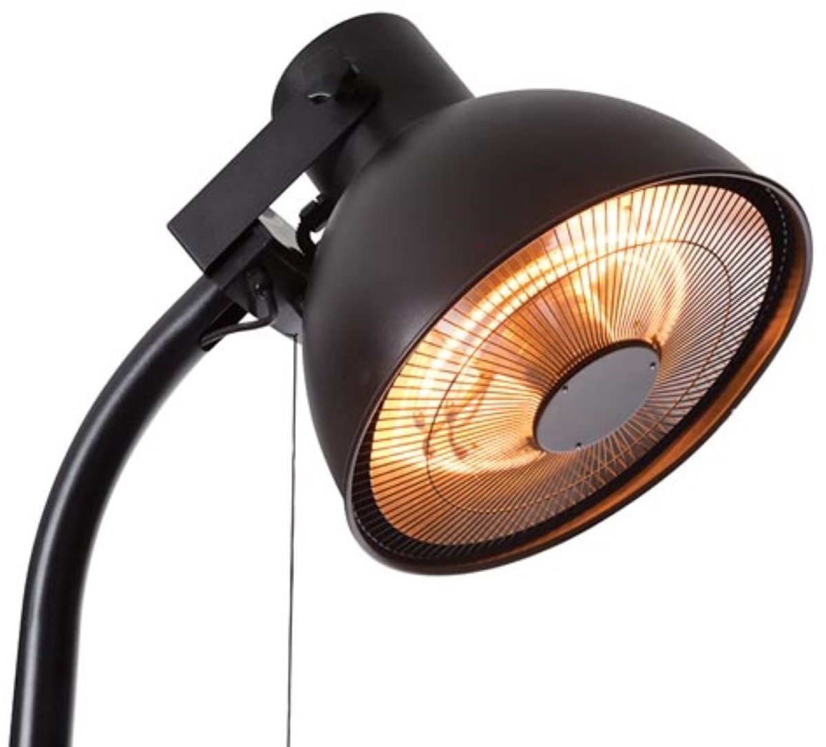 Perel - Staande Terrasverwarmer - Terrasverwarming - Lantaarnpaal - Warmtestraler - Trekschakelaar, Kantelbeveiliging, 3 Warmtestanden - in Hoogte Verstelbaar - Patioverwarming - Veranda Heater - Spatwaterbestendig - Warmtelamp voor Terras - 2000 W – foto 2