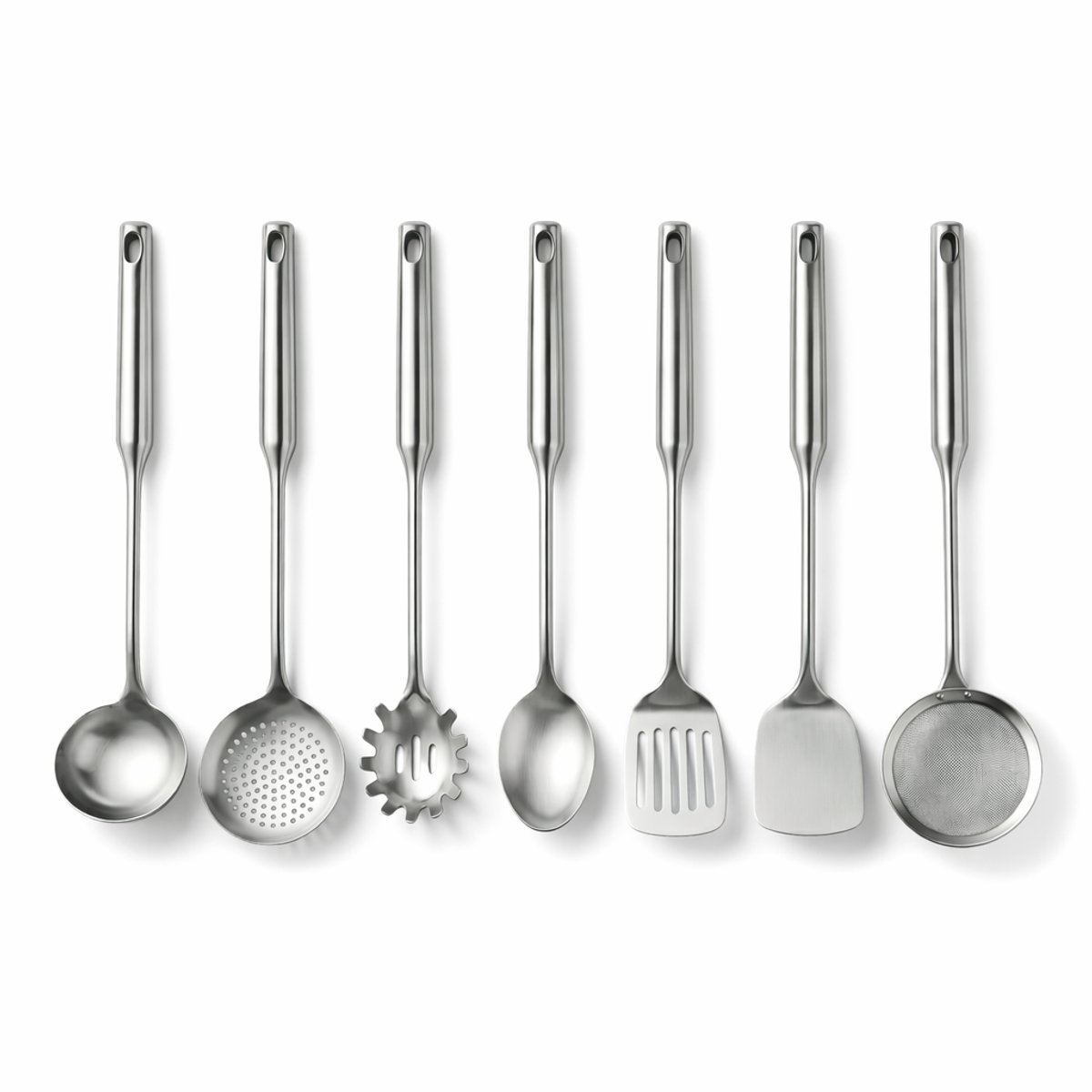 My Green Deal - RVS Keukenhulpset 7-delig – Lepels & Spatels Set – Premium verzwaard 304 RVS – Hittebestendig & Vaatwasserbestendig