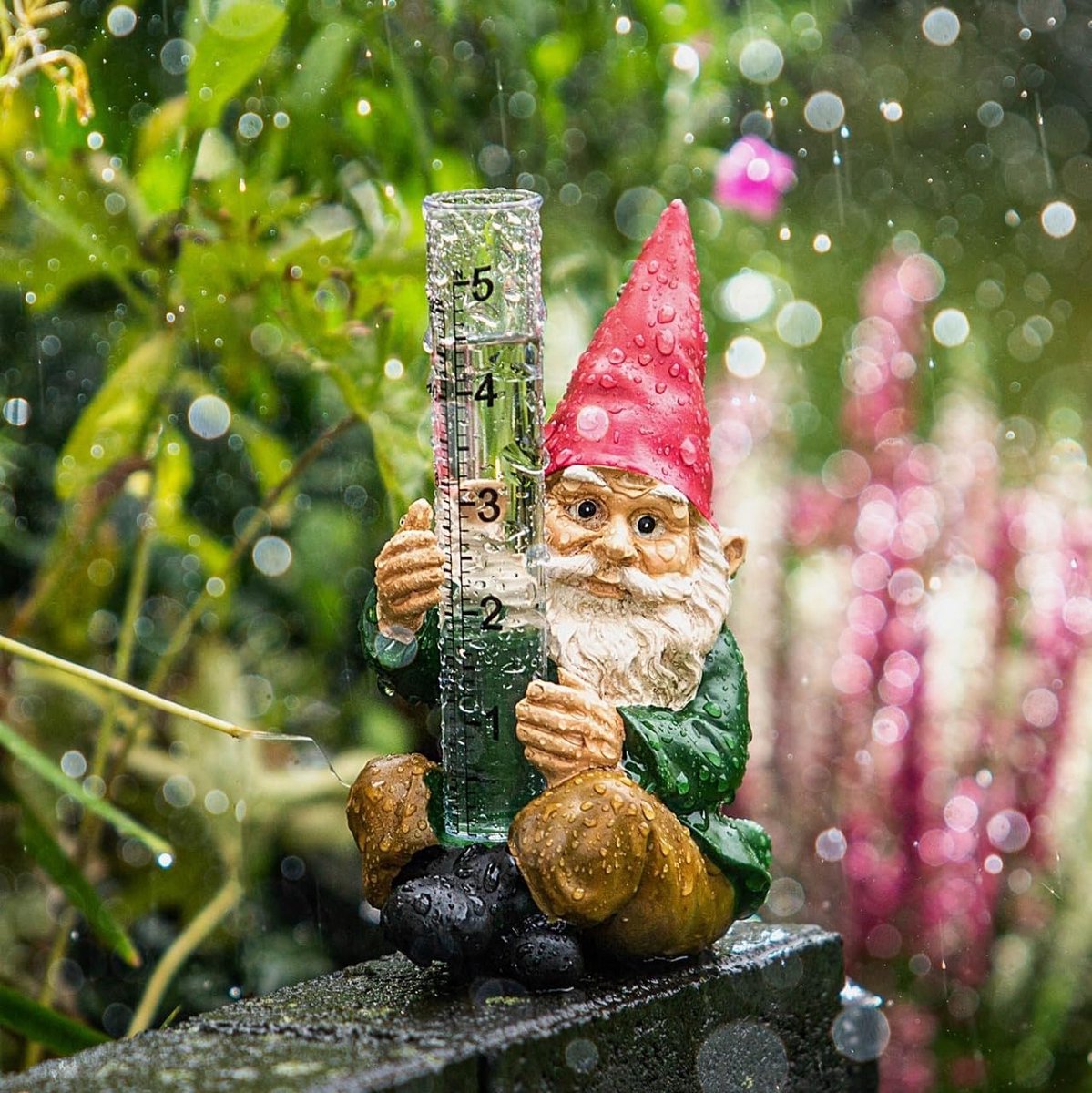 Regenmeter Tuin - Neerslagmeter Decoratief - Planten Verzorgen - Dubbele Schalen - 17 cm Hoog - Transparant