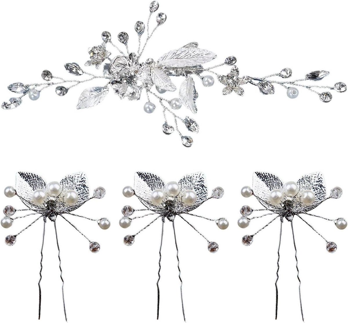 Strass Haaraccessoires: 1 Vel Met 3 Haarspelden - Decoratie Voor Kapsels En Kleding