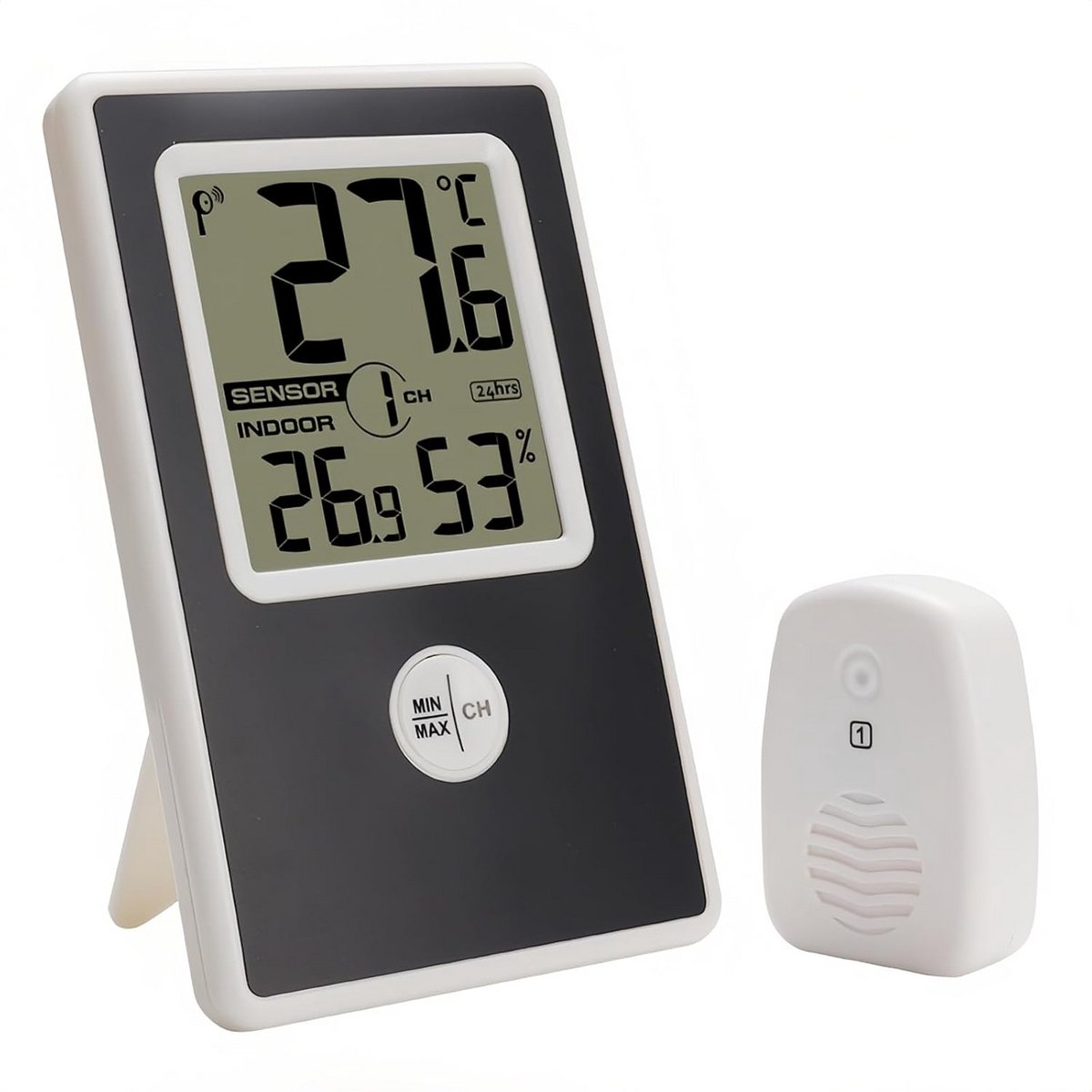 Draadloze Binnen en Buiten Thermometer Hygrometer met LCD Display