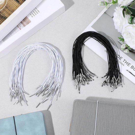 Elastische Hoedband met Metalen Spine 30 cm - Ideaal voor Maskers, DIY Feesthoeden en Boekbinding (Wit) — afbeelding 3