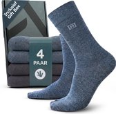 Hilla Bamboe sokken voor heren en dames - Blauw mix - 43/45 - 4-pack - Naadloze bamboe sokken