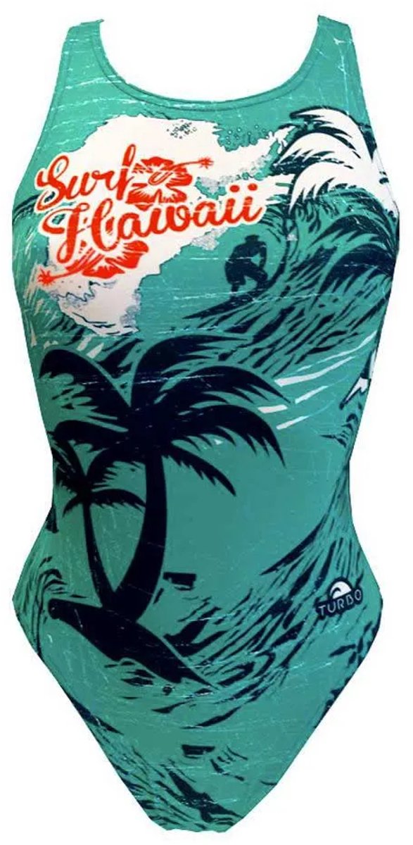 Turbo Surfer Hawaii Vintage Zwemkleding Groen 4XL Vrouw Green / Black / Red