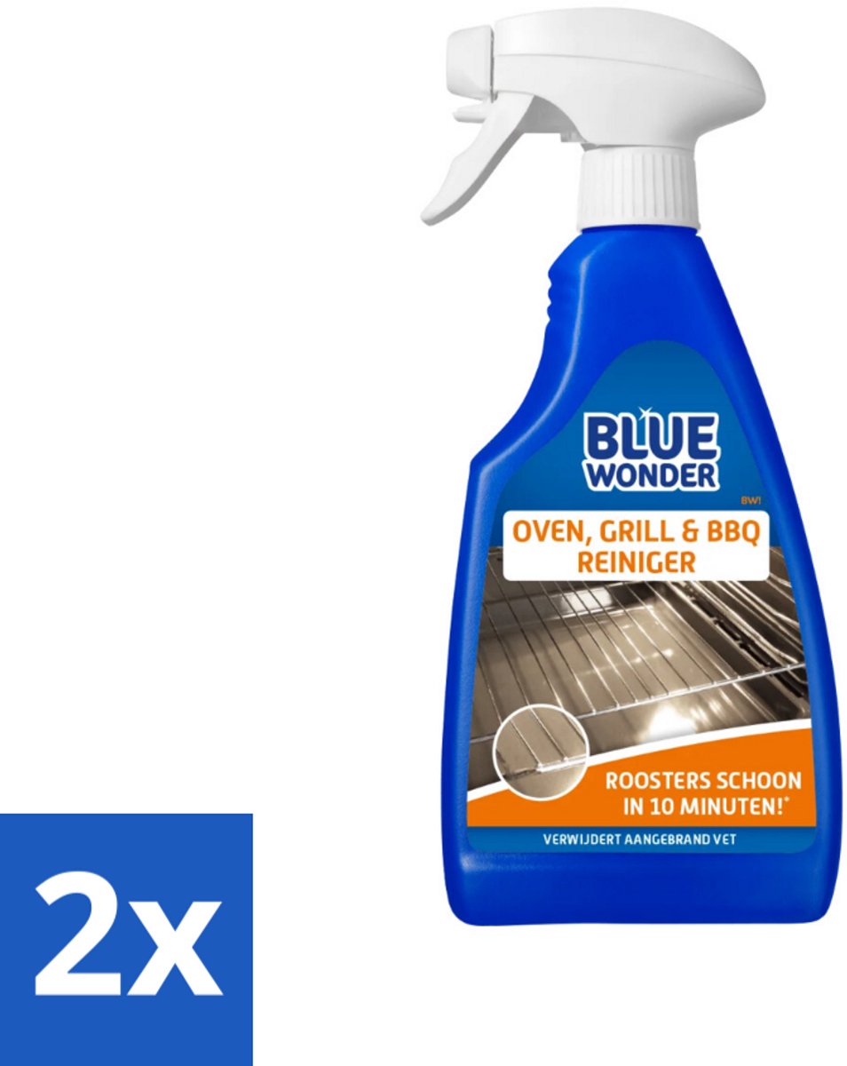 2 x Blue Wonder Oven & Grillreiniger 500 ml - Ovenreiniger - Grillreiniger - Vetverwijderaar - Schoonmaakmiddel - Biologisch Afbreekbaar